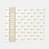 Couverture Polaire Lévrier (Fauve) Personnalisé  (Devant (Horizontal))