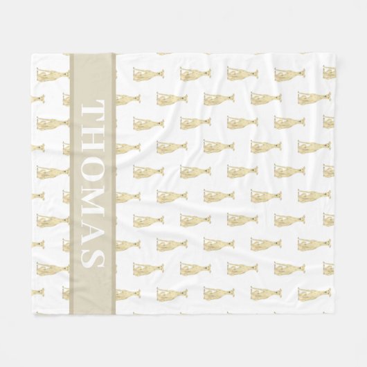 Couverture Polaire Lévrier (Fauve) Personnalisé  (Devant (Horizontal))