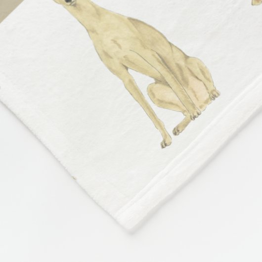 Couverture Polaire Lévrier (Fauve) Personnalisé  (Coin)