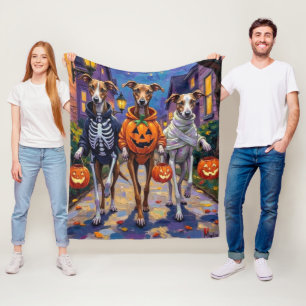 Couverture Polaire Lévriers Trick-or-Treating dans des costumes d'Hal