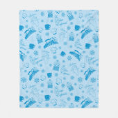 Couverture Polaire L'Express polaire | Motif d'icône de vacances bleu (Devant)