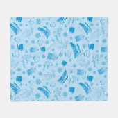 Couverture Polaire L'Express polaire | Motif d'icône de vacances bleu (Devant (Horizontal))