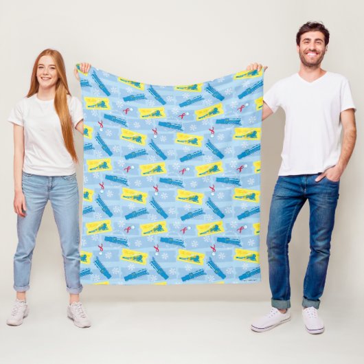 Couverture Polaire L'Express polaire | Retro Train & Ticket Motif (En situation)