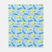 Couverture Polaire L'Express polaire | Retro Train & Ticket Motif (Devant)