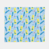 Couverture Polaire L'Express polaire | Retro Train & Ticket Motif (Devant (Horizontal))