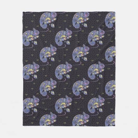 Couverture Polaire Lézard de Zentangle (Devant)