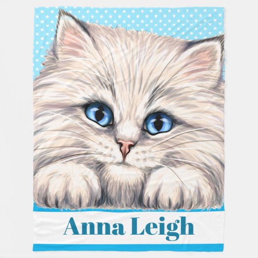 Couverture Polaire Lg Precious Kitten Blanche en polaire (Devant)