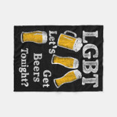 Couverture Polaire Lgbt Let's Get Beers Tonight Beer Saying Funny Gra (Devant (Horizontal))