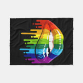 Couverture Polaire LGBT Rainbow Lip Gay pride (Devant (Horizontal))