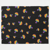 Couverture Polaire LGBTQIA Rainbow Pride Motif de champignon (Devant (Horizontal))