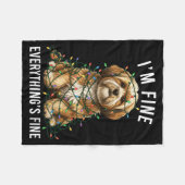 Couverture Polaire Lhasa Apso Christmas I'm Fine Everything Is Fine  (Devant (Horizontal))