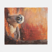 Couverture Polaire Lhassa Apso à l'automne Leaves automne Inspire (Devant (Horizontal))