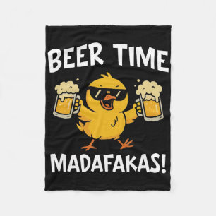 Couverture Polaire L'heure de la bière Madafakas Mème drôle Canard av