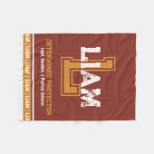 Couverture Polaire Liam nom signifiant bronze brun monogramme de spor (Devant (Horizontal))