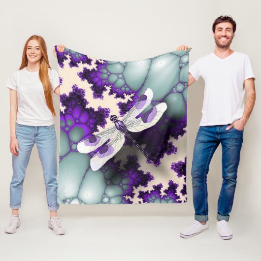 Couverture Polaire libellule violette (En situation)