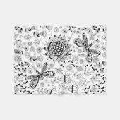 Couverture Polaire libellules et fleurs (Devant (Horizontal))
