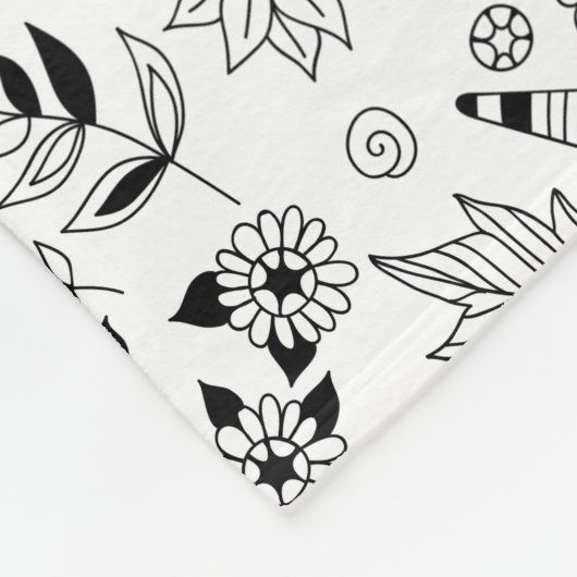 Couverture Polaire libellules et fleurs (Coin)