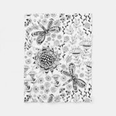 Couverture Polaire libellules et fleurs (Devant)