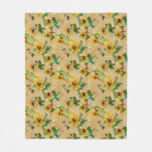 Couverture Polaire libellules et tournesols Tan vert jaune (Devant)