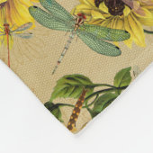 Couverture Polaire libellules et tournesols Tan vert jaune (Coin)