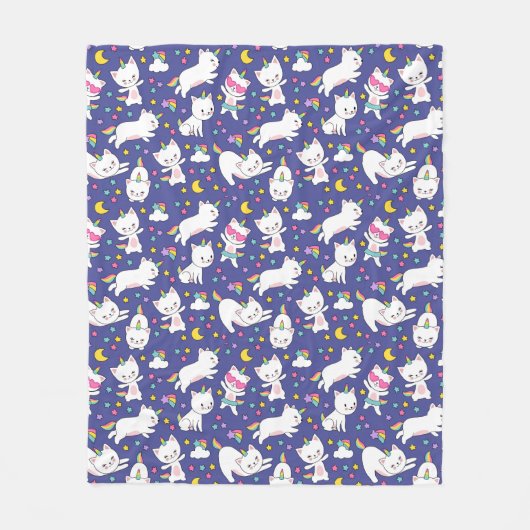 Couverture Polaire Licorne Arc-en-ciel Kitty (Devant)