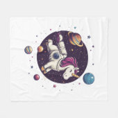 Couverture Polaire Licorne Astronaute de l'Espace (1) (Devant (Horizontal))