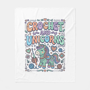 Couverture Polaire Licorne au Crochet et Autocollant Licorne Kawaii e