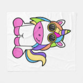 Couverture Polaire Licorne avec des lunettes de soleil (Devant (Horizontal))