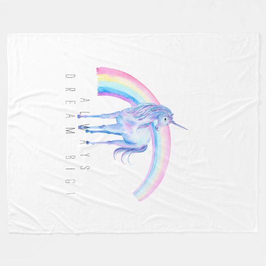 Couverture Polaire licorne blanche (Devant (Horizontal))