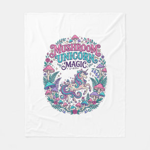 Couverture Polaire Licorne Champignon Licorne Magie Coloré POD Artwor