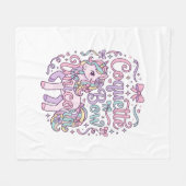 Couverture Polaire Licorne Coquette Bow Licorne Mignon Graphique Past (Devant (Horizontal))