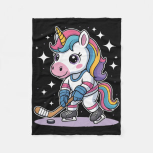 Couverture Polaire Licorne de hockey sur glace Mignon Drôle Filles Hi