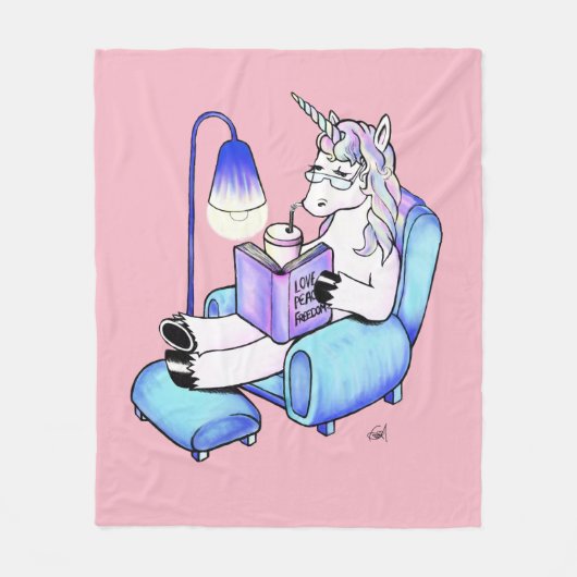 Couverture Polaire Licorne de lecture (Devant)