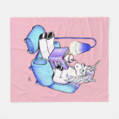 Couverture Polaire Licorne de lecture (Devant (Horizontal))