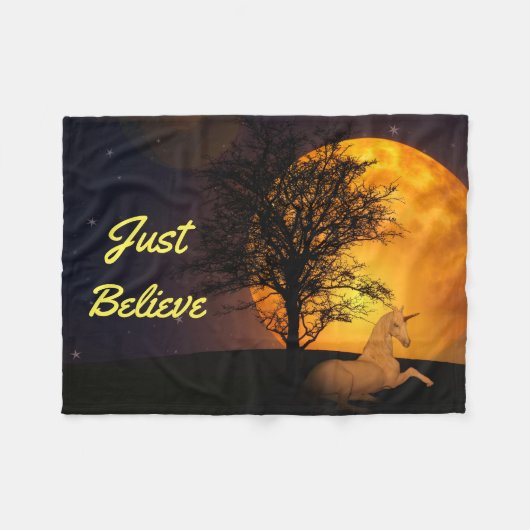 Couverture Polaire Licorne de minuit (Devant (Horizontal))