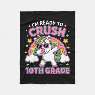 Couverture Polaire Licorne de retour à l'école écrasant la 10e année