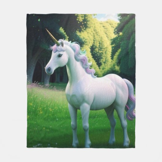 Couverture Polaire Licorne Enchantée (Devant)