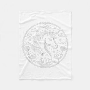 Couverture Polaire Licorne festive 2026 Année du Cheval Lunaire Dame
