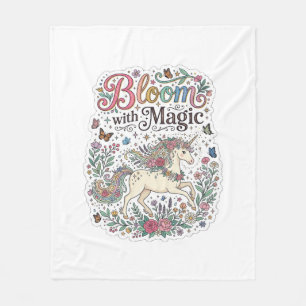 Couverture Polaire Licorne Fleurir avec la Typographie Vectorielle Pr