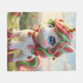 Couverture Polaire licorne fraise (Devant (Horizontal))