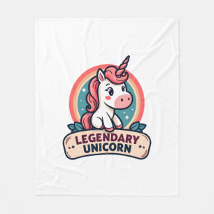 Couverture Polaire Licorne Légendaire Vintage Retro Dessin Vectoriel