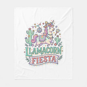 Couverture Polaire Licorne Llamacorn Fiesta Premium Vector POD Artwor