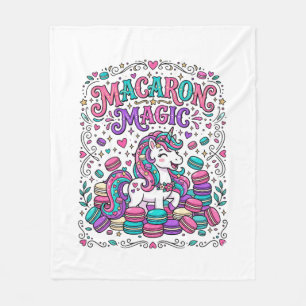 Couverture Polaire Licorne Macaron Magie Coloré Marché Artwork