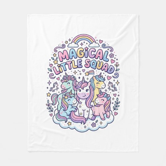 Couverture Polaire Licorne Magical Little Squad Conception Graphique (Devant)