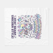 Couverture Polaire Licorne Mathicorne Mode Charmant Fond Blanc D (Devant (Horizontal))