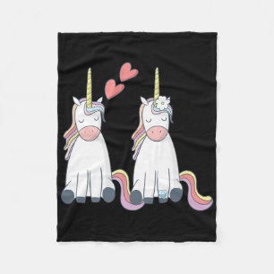 Couverture Polaire Licorne Mignonne Mariée Et Marié Amoureux Premium