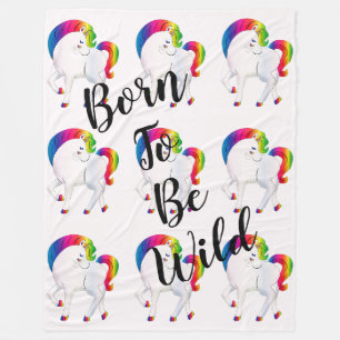 Couverture Polaire Licorne Né pour être sauvage