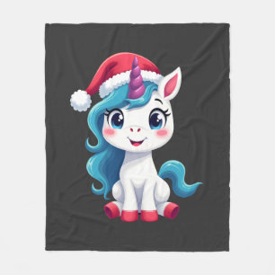 Couverture Polaire Licorne Noël_Père Noël Licorne Débardeur (1