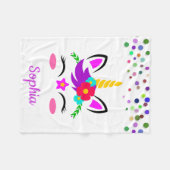 Couverture Polaire Licorne personnalisée avec le poney (Devant (Horizontal))