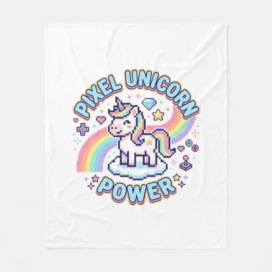 Couverture Polaire Licorne Pixel Licorne Puissance Conception Graphiq (Devant)